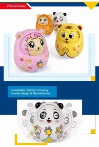 cute cartoon plastic animal roly-poly funny ABS baby bell tumbler toy