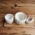 Import Daily use plain white stoneware ceramic sugar pot with lid creamer milk jug with spout wooden tray from China