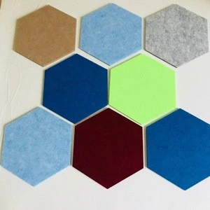 decorative soundproof wall panel Hexagon PET felt 100% polyester acoustic panel