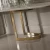 Import Designer 24 carat gold plated oval console table luxury modern stainless steel base marble top console table from China