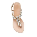 Designs Summer Women Shoes Flat Sandal Beautiful Shiny Rhinestone Girls Flat Sandals
