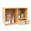 Desktop furniture Solid wood student bookcase small wood book shelf with drawer