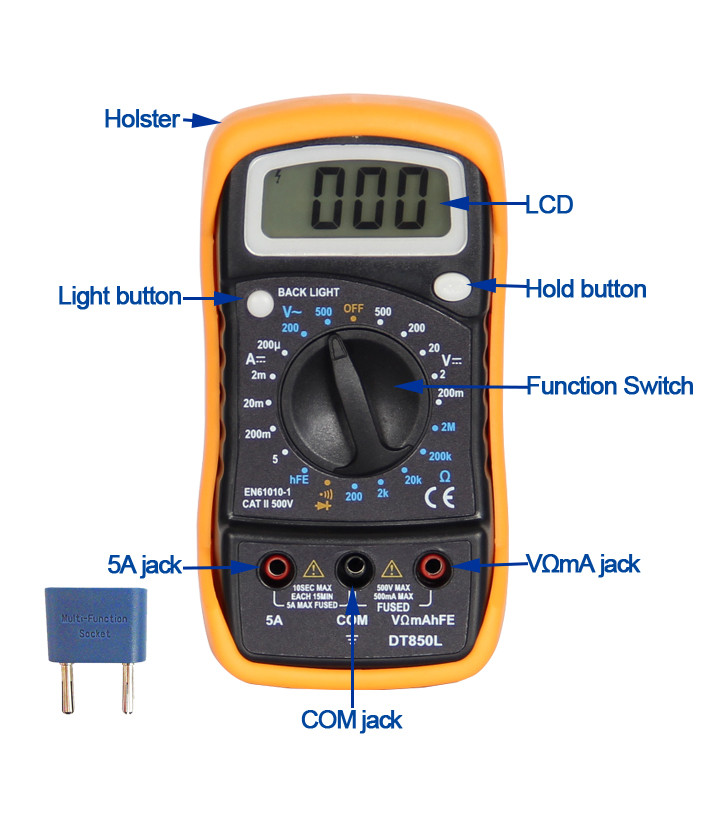 Buy Digital Multimeter Testing Ce With Backlight Dt850l Eu Standard ...