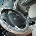 Disposable white color clear plastic car steering wheel cover HDPE