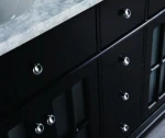 DOMO double sink carrare white marble top bathroom cabinet