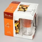 DRINKWARE SET OF 4 17OZ COOLER GLASSES LITHO BOXED #44250