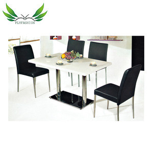 DT-16 High Quality Home Furniture Wood and Metal Coffee Restaurant Table and Chairs Dining Chair Set