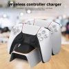 Dual Charger Station Game Controller Charging Dock for Sony Playstation 5 PS5 Wireless Gamepad Adapter for Dualsense(no plug)