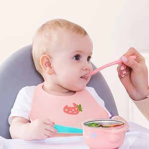 Eco-friendly  Newborn Baby Spoon Silicone Trainer Spoon