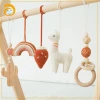 Environmental Protection Wooden Baby Play Gym Educational Toy With Crochet toys