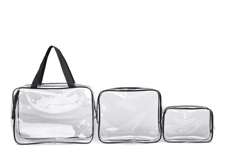Environmentally Friendly Travel Promotion Fashion Transparent Storage Cosmetics Pvc Bag