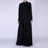 ethnic plain black abaya kaftan long dubai islamic clothing modern muslim dress