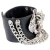 Import European and American non-mainstream punk double wolf head ghost head rivet leather bracelet Rock party performance accessories from China