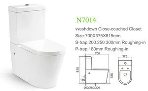European design sanitary ware two piece wc toilet