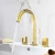 Import European-style faucet set of three rose gold copper split cold and hot water faucet bathroom basin faucet from China