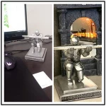 Executive Knight Pen Holder Cool Pen Stand for Office Desk Organizers Home Decor Resin Pencil Holder for Men as Gift