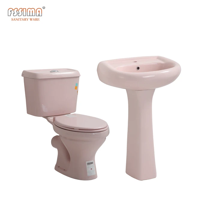 Factory direct selling toilet cheap price bathroom two piece ceramic toilet basin set