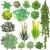 Factory mini Faux Plants Plastic Artificial Succulent Plants for Home Decor Indoor Wall Garden DIY Decorations