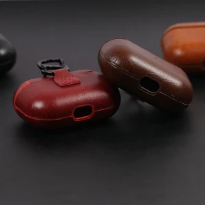Factory price OEM 4 colors leather cover case for airpods pro leather case brown