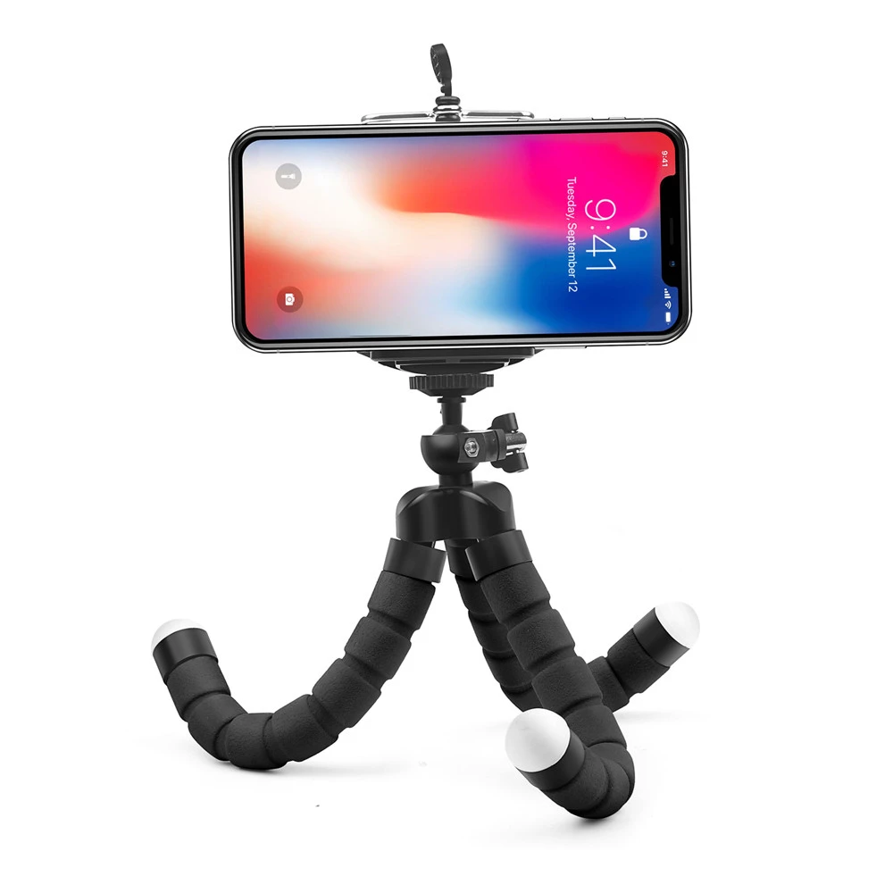 Factory Sale Mini Flexible Sponge Octopus Tripod for iPhone/samsung/Huaweis Mobile Phone Smartphone holder for Gopros Camera