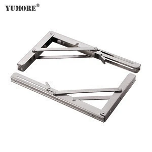 Factory stainless steel pull down shelf hardware fold away table shelf brackets made in China 12