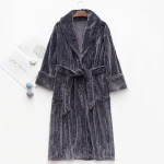 factory striped flannel fleece men bathrobe wholesale custom blank bath robe
