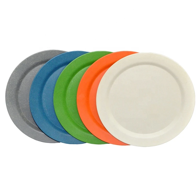 Factory supply wholesale simple design support customize melamine bamboo fiber plate for hotel and restaurant dinner plate