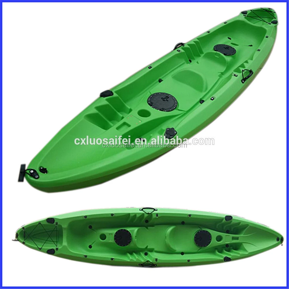 Family recreational plastic kayak rowing boat 2+1 seaters