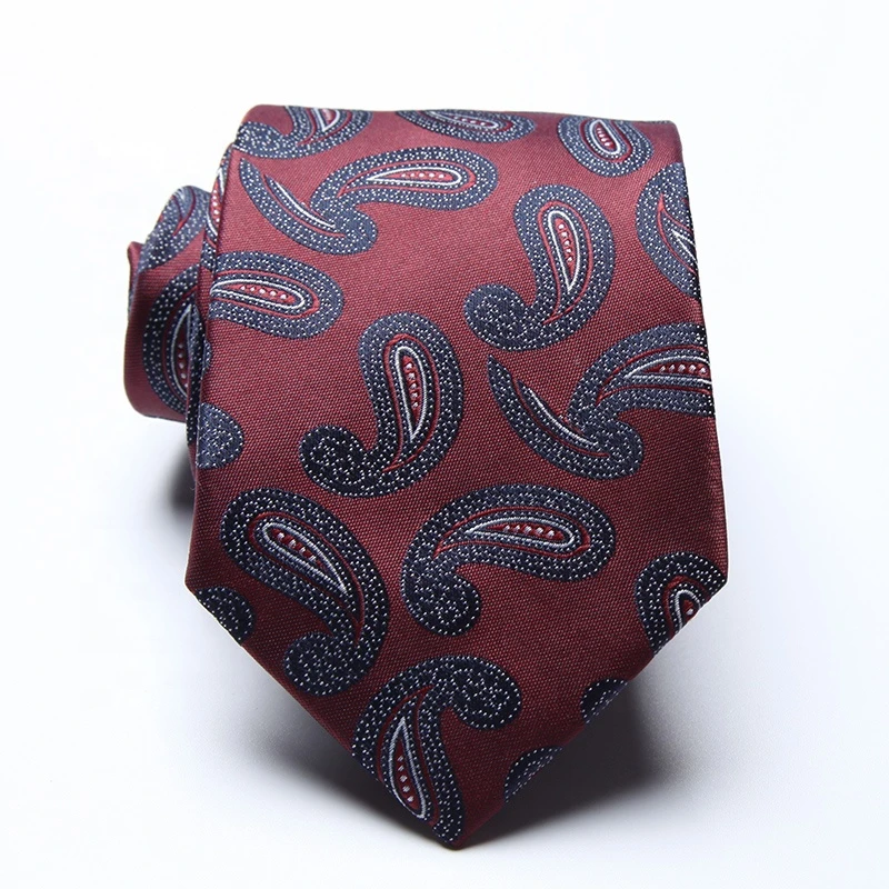 fashion design recycled polyester woven jacquard red blue floral striped paisley dot business handmade necktie ties men eco-tie