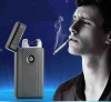 Fashion Double Pulse Arc Metal Ultra-Thin USB Lighter Creative Charging Electronic Cigarette windproof Lighters