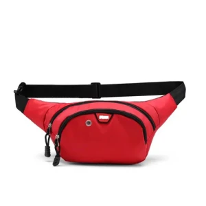 Fashion Outdoor Sport Waterproof Waist Bag Shoulder Bag with Earphone Hole for Men Women Candy Polyester Unisex Oxford Zipperr