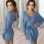 Import Fashion Sexy Wrap Hip Warm Knitted Long Sleeve Belted V Neck mini Dress Women Sweater Tops from China