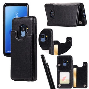 fast delivery PU leather Book style walletback cover cell phone case with card slot for Samsung S9 S9PLUS S10 S10E