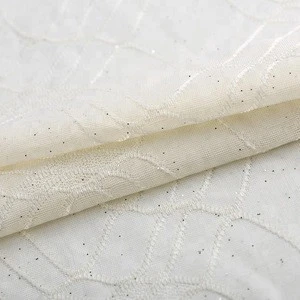 FDY white soft thick lycra spandex knitted jacquard jersey fabric for garment