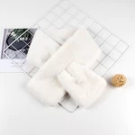 FIONA Custom Fashion Winter Warm Soft Beautiful Plush Scarf Muffler Rex Rabbit Fur Female Cute Colorful Collar Wrap Neck Scarves