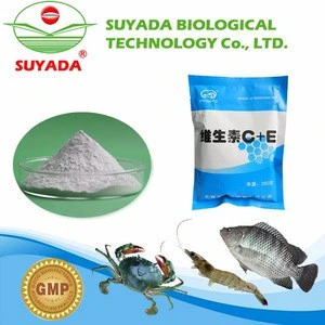 Fish feed additives with powder vitamin c and powder vitamin e