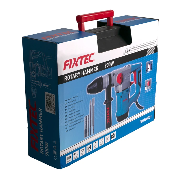 FIXTEC Power Tool Set Electric+Hammer 900W 220V SDS-plus Electric Jack Hammer For Concrete Steel Wood