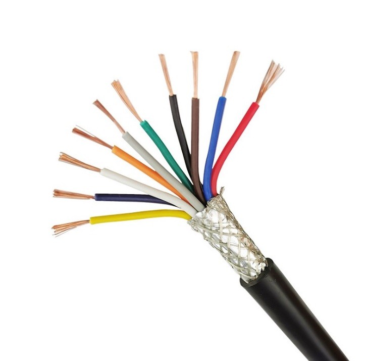 Flexible shielded copper core control signal cable for communication