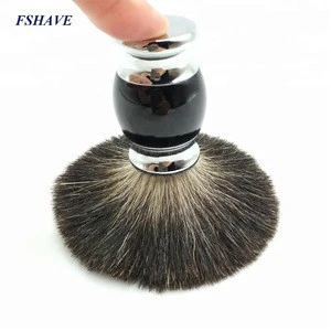 For Safety Razor Barber Neck Brush Handmade Deluxe 100% Pure Badger Silvertip Shaving Brush with Black Handle