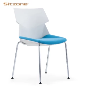 Foshan Wholesale Stackable Modern White Plastic Meeting Office Chairs Executive Visitor Training Chair