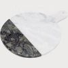 Fossil oval stone &marble cutting board plate