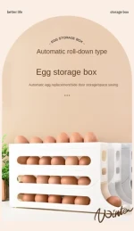 Four-Tiered Slide Type Kitchen Egg Organizer Storage Rack Refrigerator Container Storage Rack