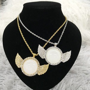 Free shipping Fashionable High Quality Sublimation HipHop Angle Wings Necklace Customized Photo Jewelry