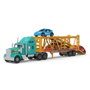 Friction Power Transport Cargo Truck Toy Construction Cars Model With Multiple Vehicles Double Decker Trailer Toys