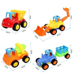 Friction Powered car toys for kids Push and Go Car Construction Vehicles Toys Set of 4 construction  truck car for children