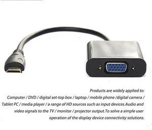 Full HD 1080P HDMI to VGA Audio Output Converter Cable for Computer/DVD/Digital Set-top Box /Laptop/Mobile Phone/Media Player,
