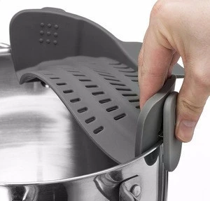 Gadgets Clip On Silicone Colander Kitchen Strainer Drain Rack Vegetable Washing Colander Aliexpress supplier