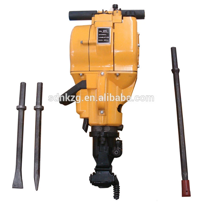 Gas Demolition Jack Hammer One Man Earth Drill with Point and Flat Chisel, Punch Single Cylinder, Air Cooling Gas Demolition