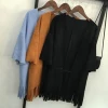 Girl Outerwear Loose Coat Bat-Sleeved Coat Women Long Jacket