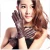 Import Girls fashion brown sheepskin leather driving gloves mitten from China
